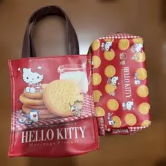 【新品未使用】ハローキティ モリナガビスケット ポーチ バッグ　セット サンリオのサムネイル