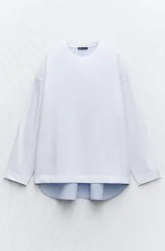 ZARA ロングスリーブコントラストＴシャツ　M 新品未使用品