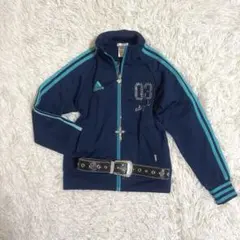 00s Y2K adidas スパンコールロゴ　トラックジャケット　平成ギャル