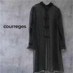 90s courreges シアーブラウス　チャイナ風　vintage 日本製のサムネイル