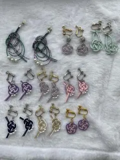 ハンドメイド　水引イヤリング9組まとめ売り