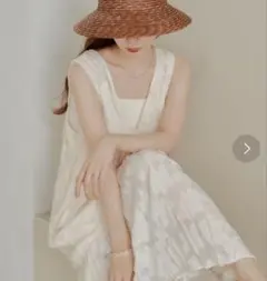 kastane シアージャガードレースノースリワンピース