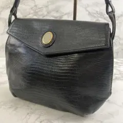 ✨極美品✨ LANCETTI ハンドバッグ エレファントレザー ブラック ✨極美品✨ LANCETTI ハンドバッグ エレファントレザー ブラック