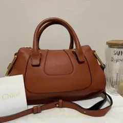 《極美品》Chloe（クロエ） レザー ハンドバッグ（ショルダー付） ブラウンのサムネイル