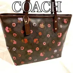 COACH コーチ トートバッグ A4可　フローラル 花柄　総柄　シグネチャー