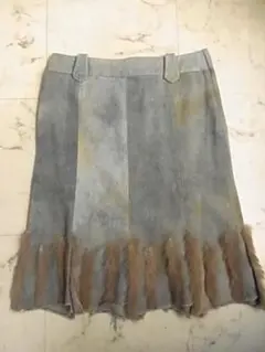 FRAGILE　フラジール　ファー付きデニムスカート　サイズ36　三陽商会