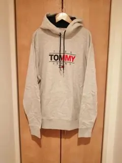 TOMMY JEANS トミージーンズ　ライトグレー パーカー　フーディー L