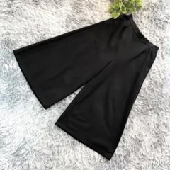 LIVIN' ALONE【M】ゆったり感◎ ガウチョパンツ 黒 ゴムウエスト