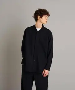 【美品】loomer×Steven Alan/バンドカラーシャツ/ウール100%
