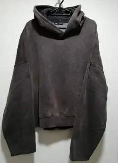 ZARA ダークブラウン 裏起毛 プルオーバーパーカー Mサイズ