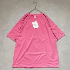 半袖Tシャツ ピンク XL パイピング ラグラン 新品 半袖無地Tシャツ ライン