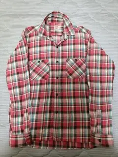 US古着 チェックネルシャツ Lサイズ レッド系