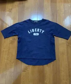 CUBE SUGAR 七部袖Tシャツ ネイビー ロゴプリント