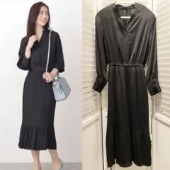 【試着のみ】nano universe ヴィンテージサテンワンピース