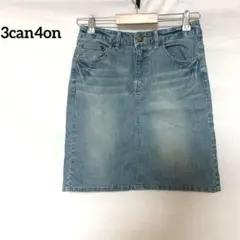 3can4on デニム　タイトスカート　M ライトブルー　カジュアル