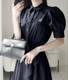 【mily bilet】胸刺繍フリルスカートワンピース