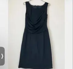 美品　UNTITLED ノースリーブワンピース M ブラック ドレープ ドレス
