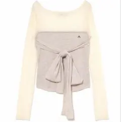 ANDMARY Raelynn knit tops beige - メルカリ