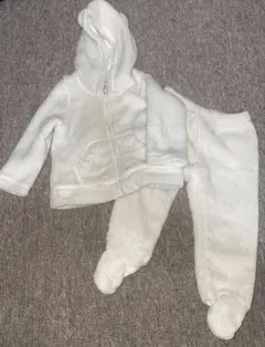 ベビーギャップ　フリース　くまさん耳付きフード　アウター 上下　アイボリー　80