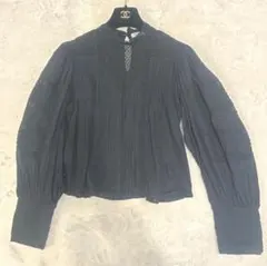 ZARA ザラ レース ブラウス シャツ M 黒 レディース　長袖