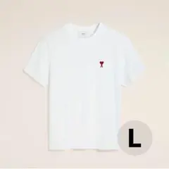 AMI PARISアミパリス ハート刺繍 ホワイトTシャツ Lサイズ - メルカリ