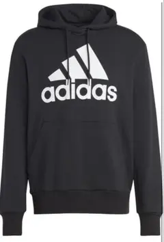 adidas ブラック ロゴパーカー フード付き