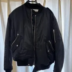 【美品/希少】MA-1 ボンバージャケット ドッキングデザイン ブラック