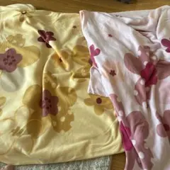 花柄フリースシングル掛け布団カバー色違い2枚