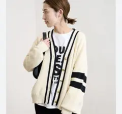 FRAMeWORK ライン畦ニットカーディガン　フレームワーク