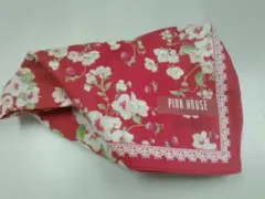 ピンクハウス・ハンカチ（赤x花）のサムネイル