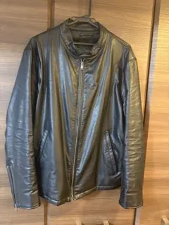 ユニクロブラックレザーライダースジャケット