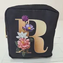 花柄アルファベットRナイロンポーチ