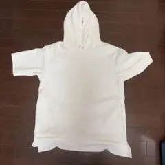 メンズ ホワイト 半袖パーカー