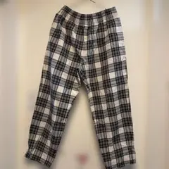 GU メンズ チェック柄 シェフパンツ