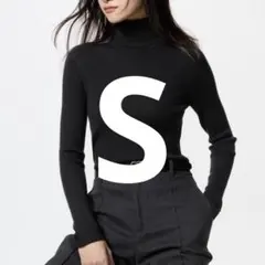 メリノリブタートルネックセーター　UNIQLO ユニクロ レディース ブラック