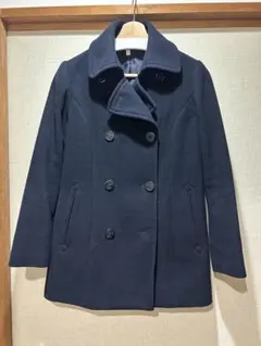 グローバルワーク　ネイビー ウール ピーコート ダブルブレスト
