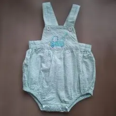 familiar 水色 クマ刺繍ロンパース 70cm