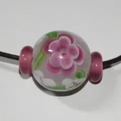 とんぼ玉ネックレス ピンク