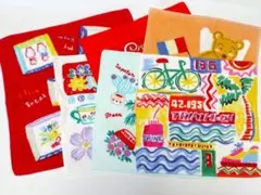 カラフル タオルハンカチ 6枚セット