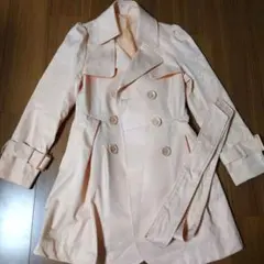 淡いピンクのトレンチコート【送料込】