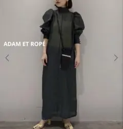 【ADAM ET ROPÉ】フォルムスリーブIラインドレス シアーパフスリーブ黒