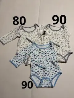 ベビー肌着　春秋冬　男の子　80 90 ロンパース　3点セット