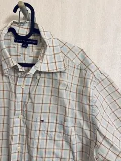 Tommyフィルガー　半袖　シャツ　チェック　刺繍