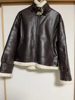 フェイクレザームートンボアブルゾン
