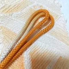 絞り帯揚げ・丸組帯締め 薄いオレンジ色 丸組 オレンジグラデーション 正絹