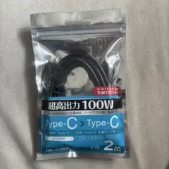 超高出力 100W Type-C ケーブル 2m