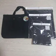 B１００５　✨新品✨入園入学準備 黒レッスンバック＆巾着 ４点セット