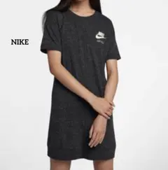 ナイキ　ワンピース　ダークグレー ミニ丈　半袖 Tシャツワンピース