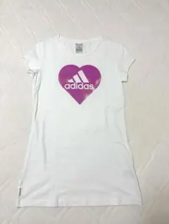 【未使用】L アディダスadidas レディースTシャツ ハート ホワイト 白