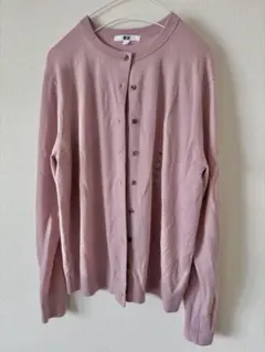 新品: ユニクロ　ピンク カーディガン 長袖 XL